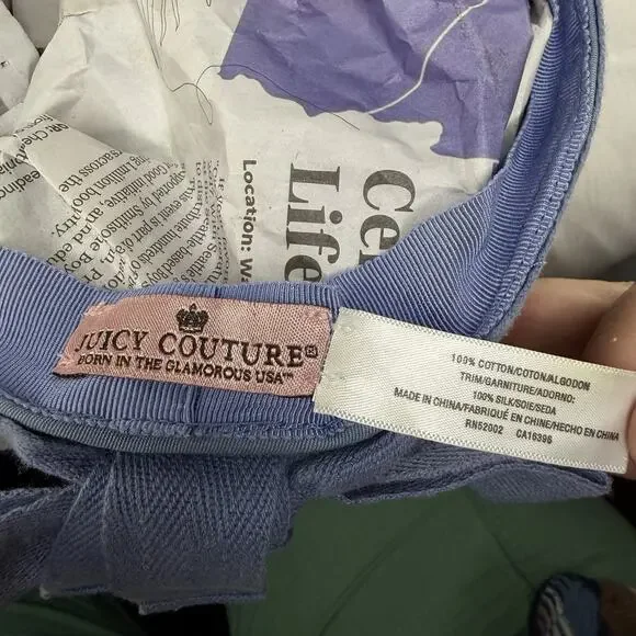 Vintage Juicy Couture Cadet Style Flat Cap Blue 100% Cotton - Picture 6 of 11